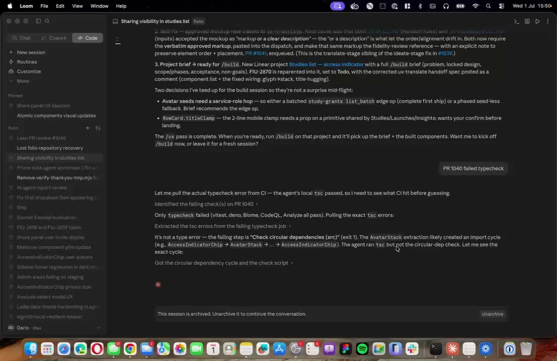 Claude Code running /build on the Linear project: the question about delivering the edge function in one phase, the research recommendation, the two-phase plan and the review before implementation.